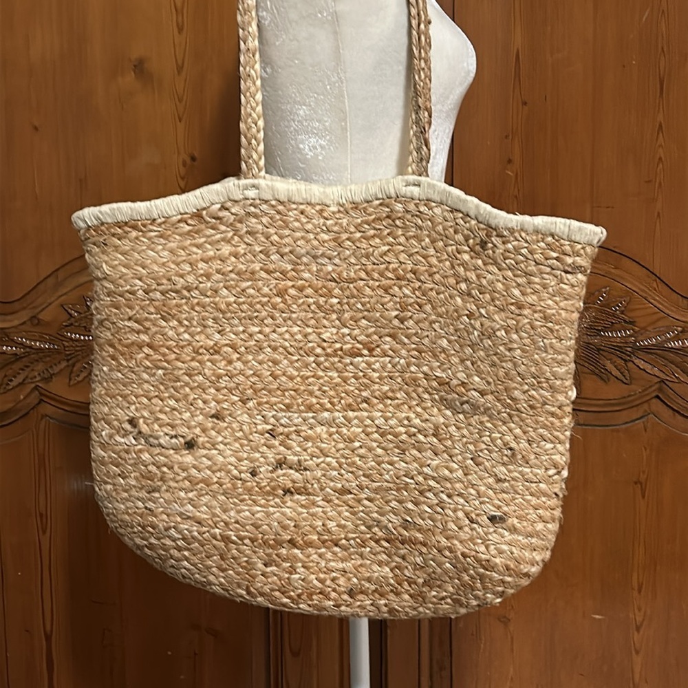 Chicos Floral Beach 100% Jute Tote - Picture 6 of 13